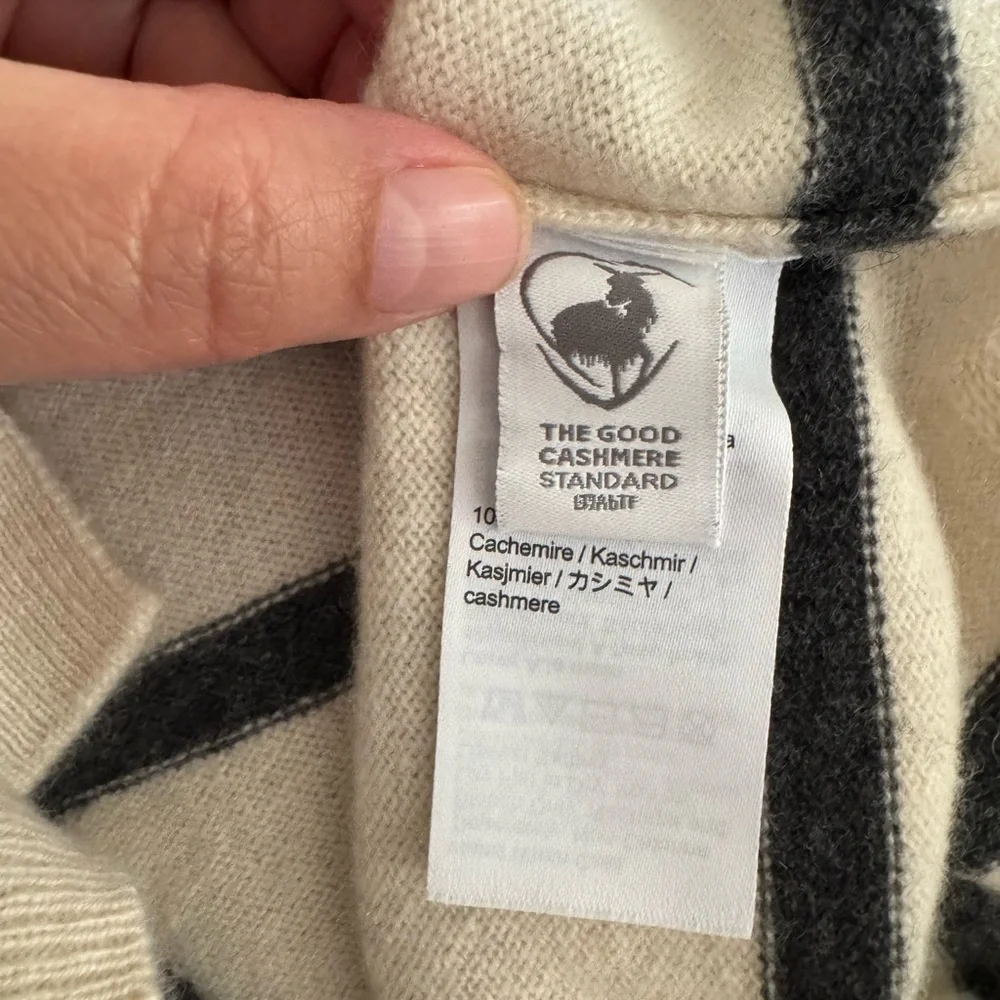 J.Crew cashmere sweater with stripe/bow pattern